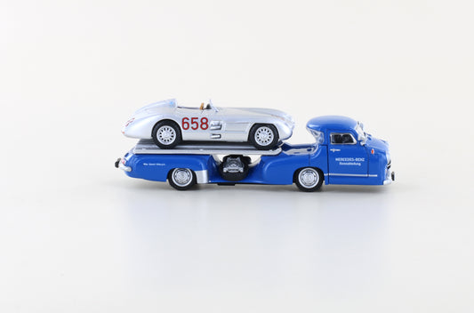 Mercedes-Benz Race Transporter with 300 SLR J.M. Fangio 658, Scale 1/87